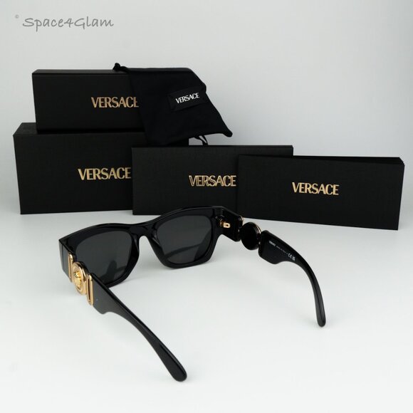 NEW Versace VE4479U GB1/87 Medusa Biggie Black Grey Square Unisex Sunglasses - Picture 6 of 7